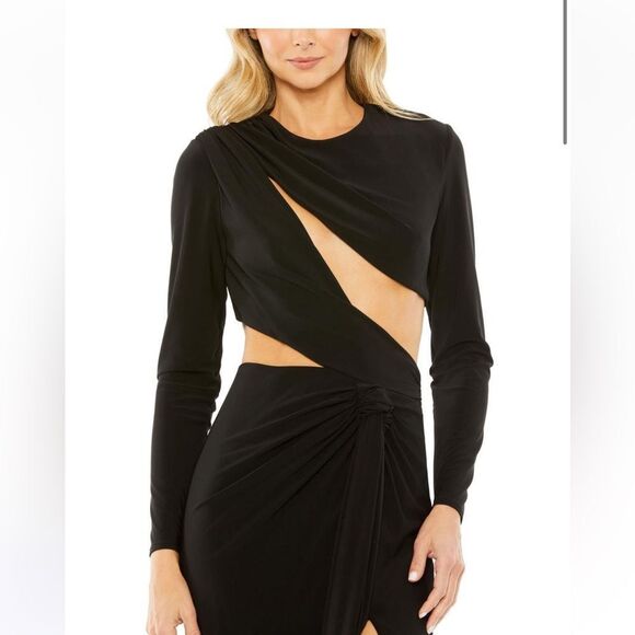 $498 Mac Duggal 27426 High Slit Cutout Dress Gown NWT Size 12 - Picture 4 of 6